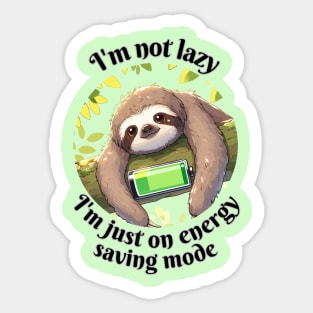 I'm not lazy, I'm just on energy saving mode - black pattern Sticker